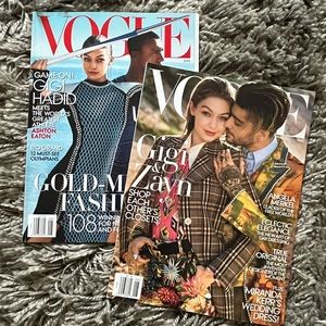 VOGUE MAGAZINE - Two Issues - GIGI HADID ON BOTH